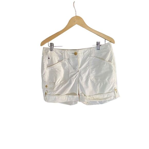 Tommy Hilfiger women’s vintage white cargo shorts size 4 - Picture 1 of 6